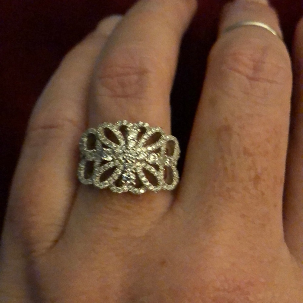 Sterling silver pave CZ ring